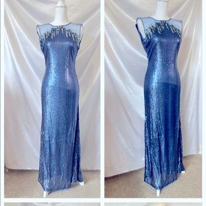 Tadashi Shoji blue gown, Sheath silhouette size 0